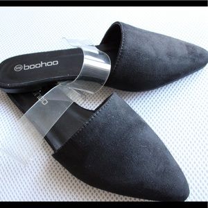 Slip on black suede flats size 5/38 (US size 7.5)